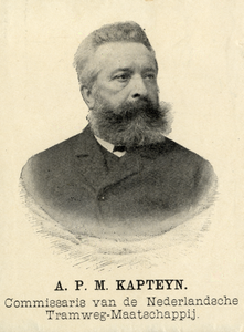 105248 Portret van A.P.M. Kapteyn, geboren 1841, ingenieur bij de Maatschappij tot Exploitatie van Staatsspoorwegen ...
